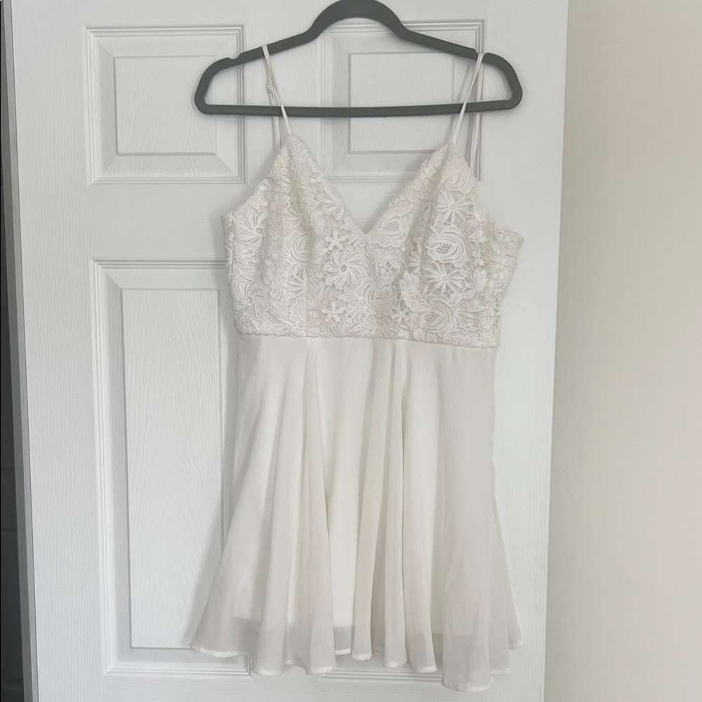 Lulu's Ivory Floral Lace Dress